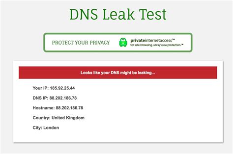 DNS leak test